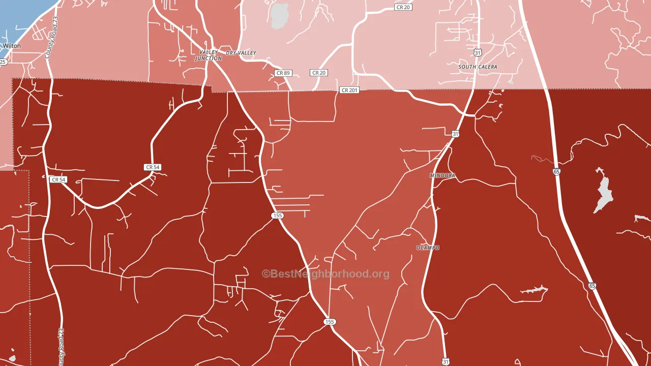 Minooka, AL block-group political-lean map