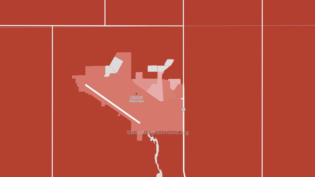 Minot Afb, ND block-group political-lean map