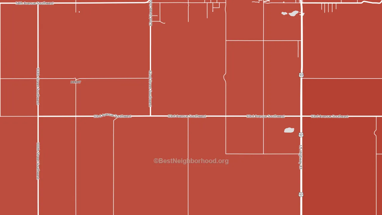 Minot Air Force Base, ND block-group political-lean map