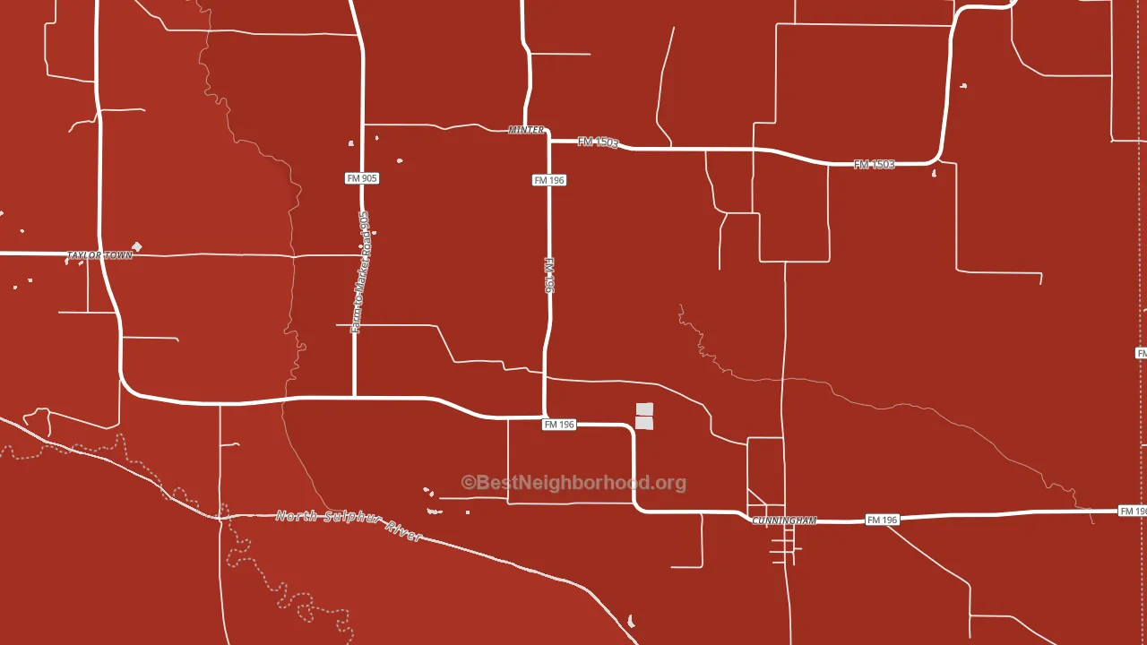 Minter, TX block-group political-lean map