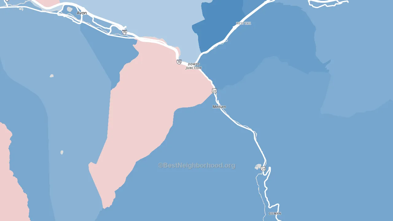 Minturn, CO block-group political-lean map