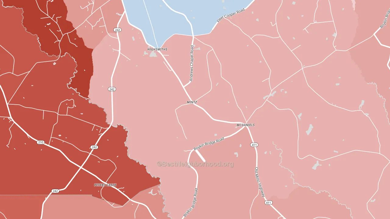 Mintz, NC block-group political-lean map