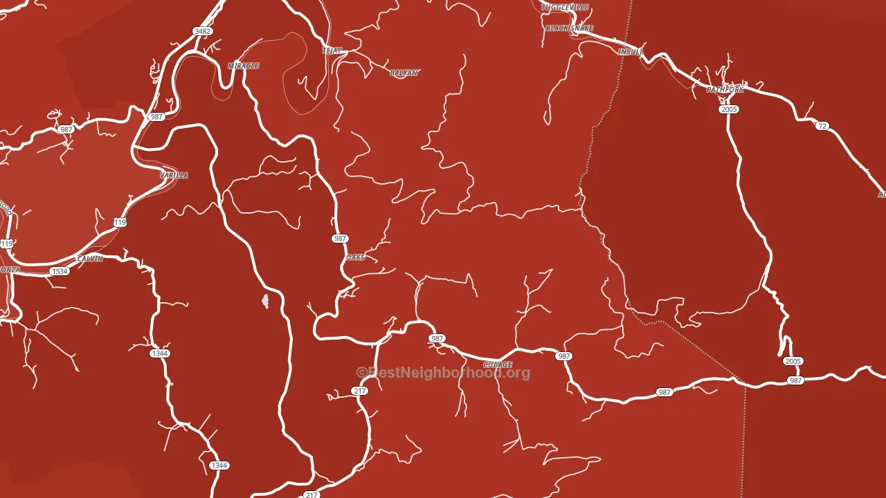 Miracle, KY block-group political-lean map