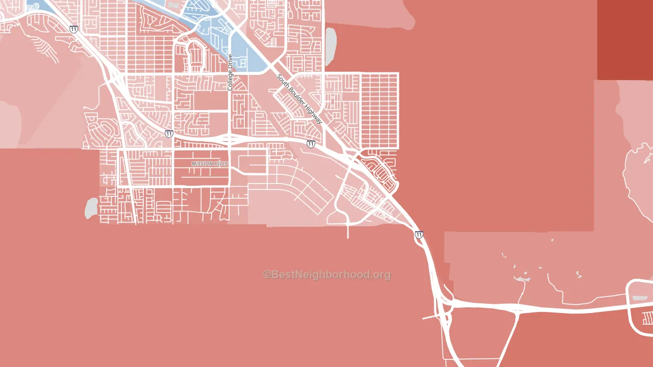 Mission Hills, Henderson, NV block-group political-lean map