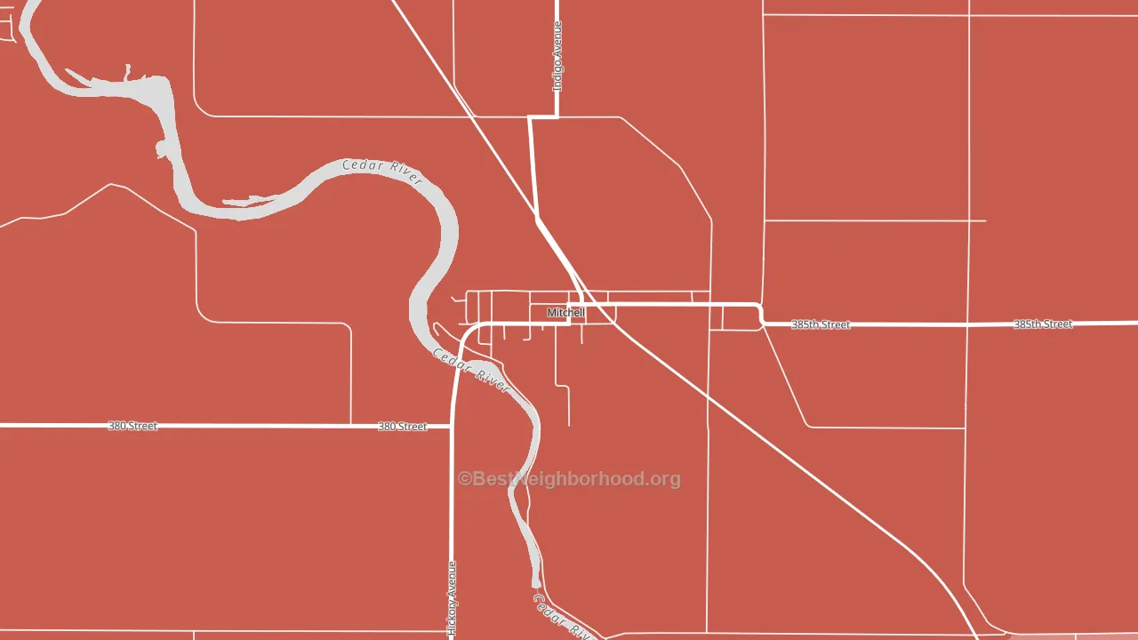Mitchell, IA block-group political-lean map