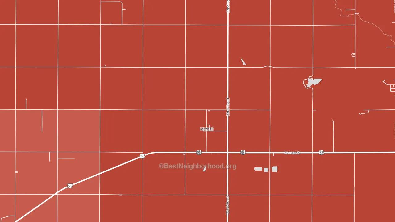 Mitchell, KS block-group political-lean map