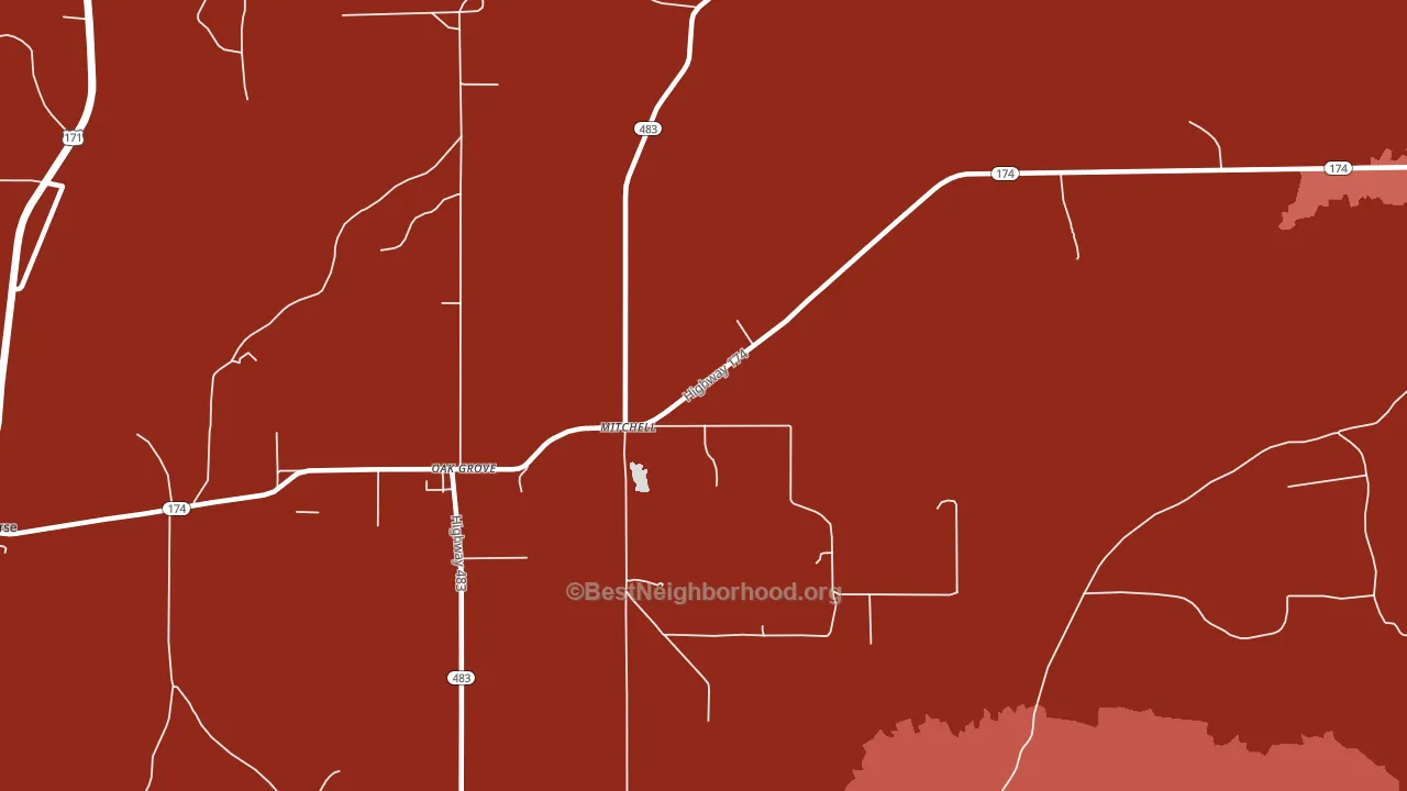 Mitchell, LA block-group political-lean map