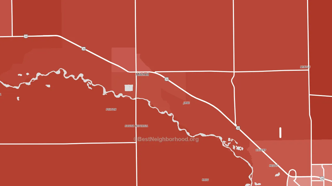 Mitchell, NE block-group political-lean map