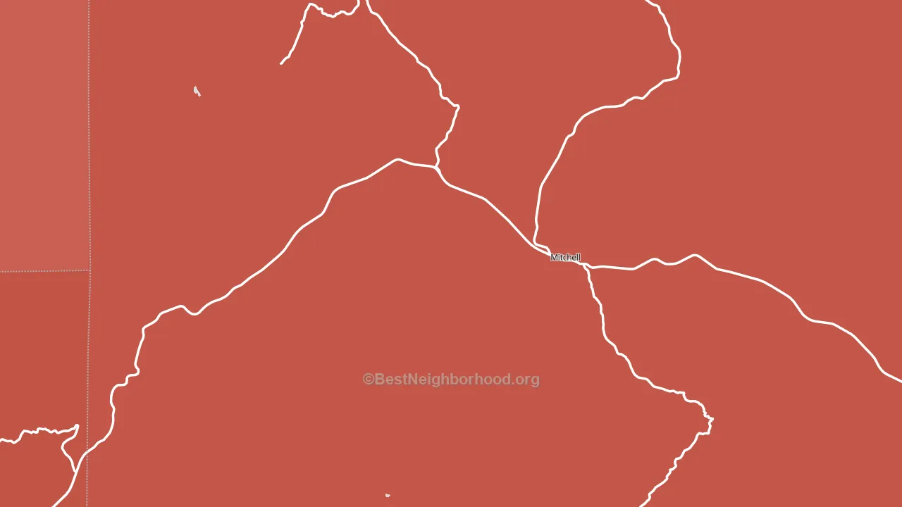 Mitchell, OR block-group political-lean map