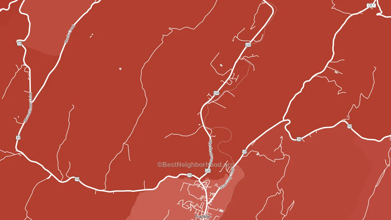 Mitchell, WV block-group political-lean map