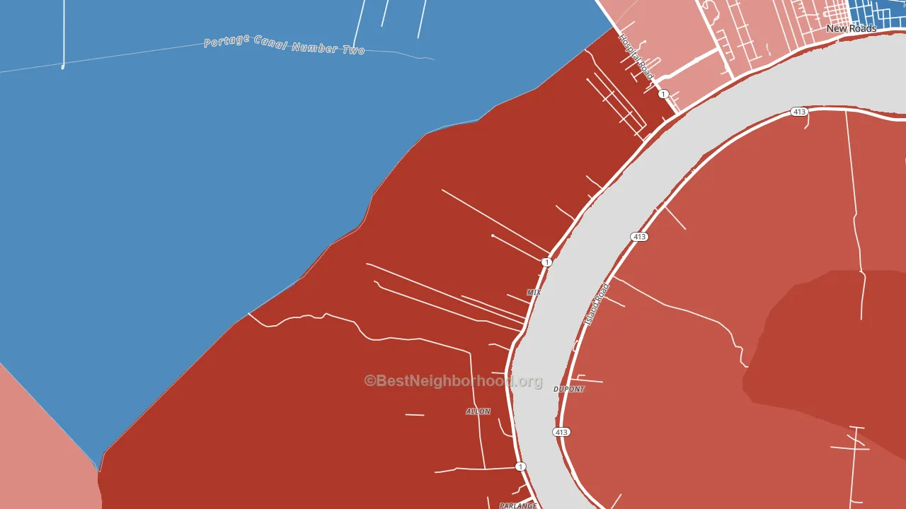Mix, LA block-group political-lean map
