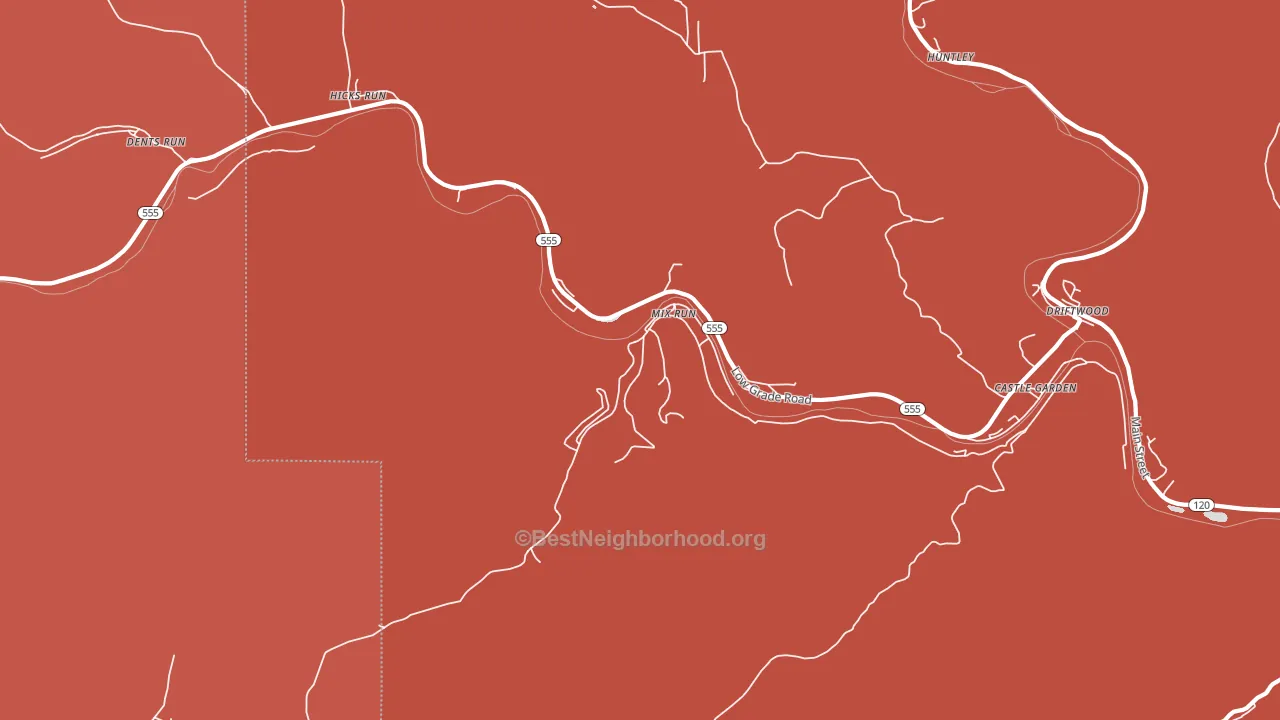 Mix Run, PA block-group political-lean map