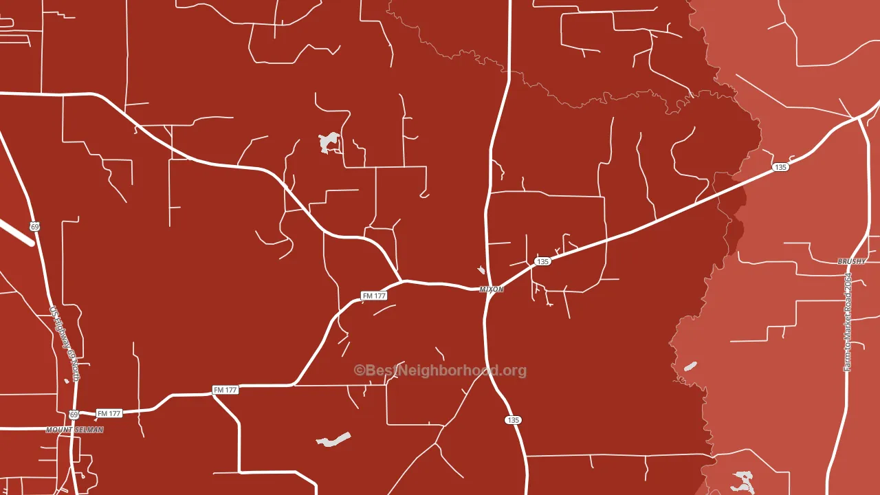 Mixon, TX block-group political-lean map