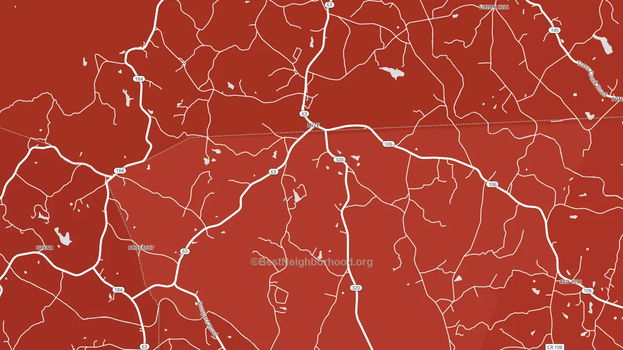 Mize, GA block-group political-lean map