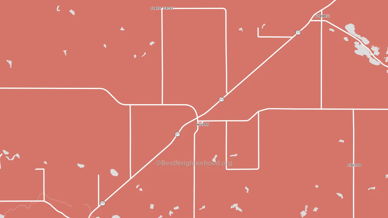 Mizpah, MN block-group political-lean map
