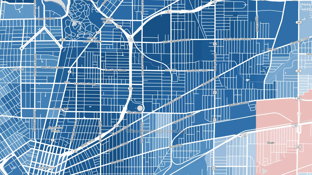 Mlk Park, Buffalo, NY block-group political-lean map