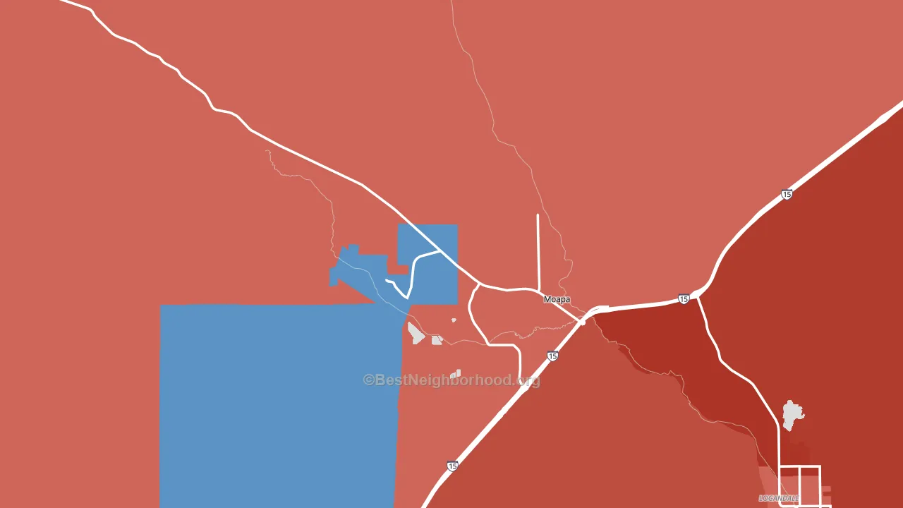 Moapa, NV block-group political-lean map