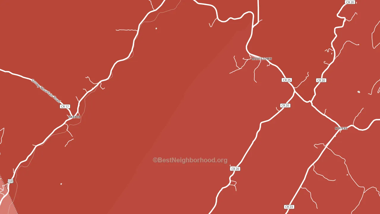 Moatstown, WV block-group political-lean map