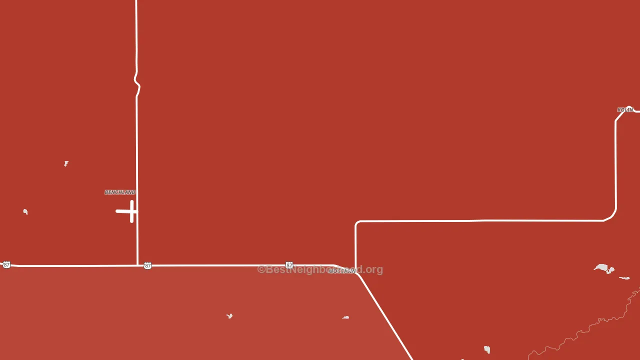 Moccasin, MT block-group political-lean map