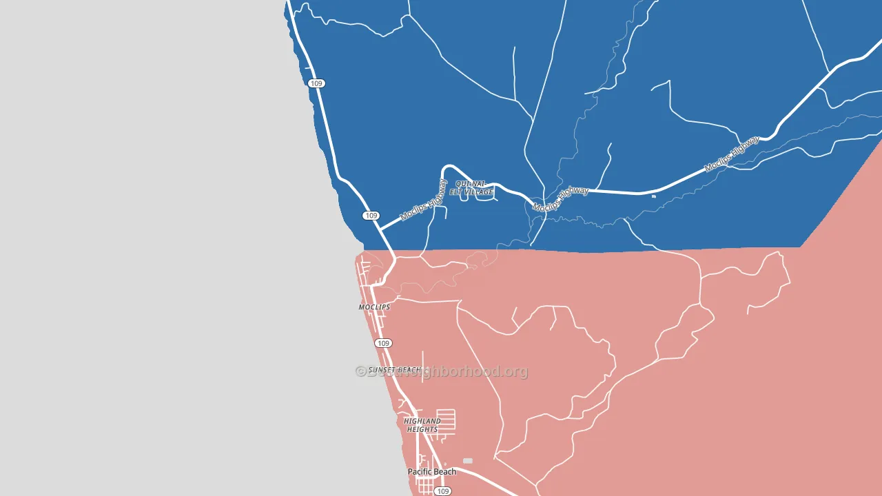 Moclips, WA block-group political-lean map