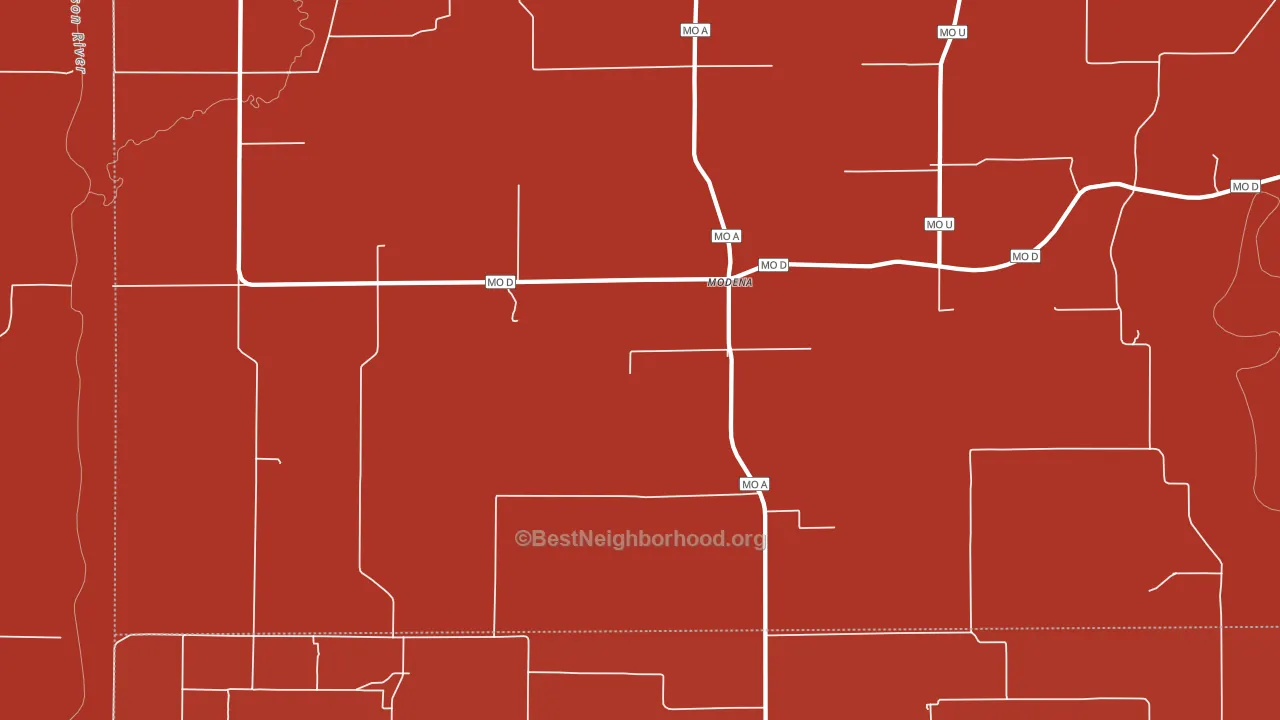 Modena, MO block-group political-lean map
