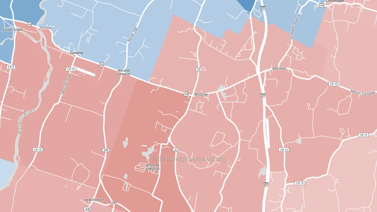 Modena, NY block-group political-lean map