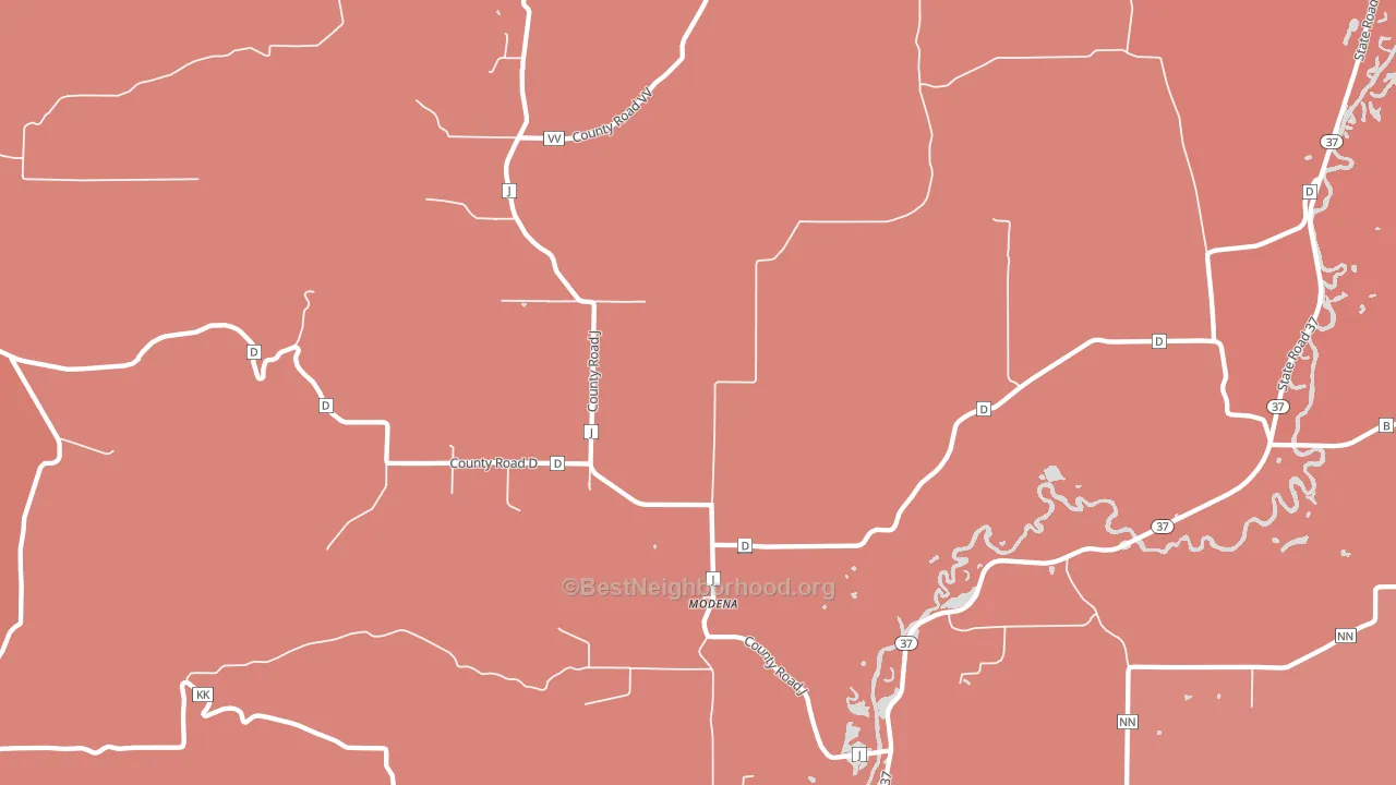 Modena, WI block-group political-lean map