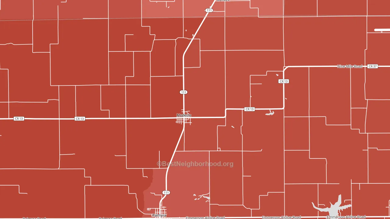 Modesto, IL block-group political-lean map