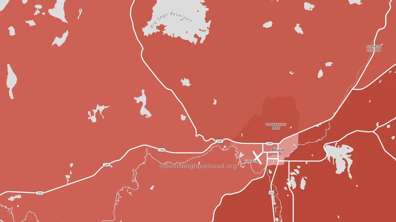 Modoc County, CA block-group political-lean map