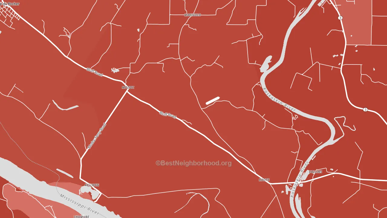 Modoc, IL block-group political-lean map