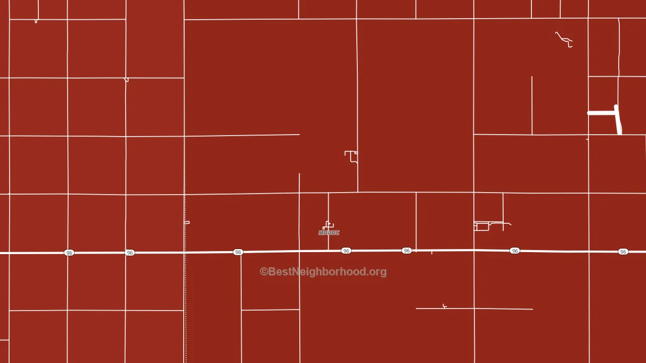 Modoc, KS block-group political-lean map
