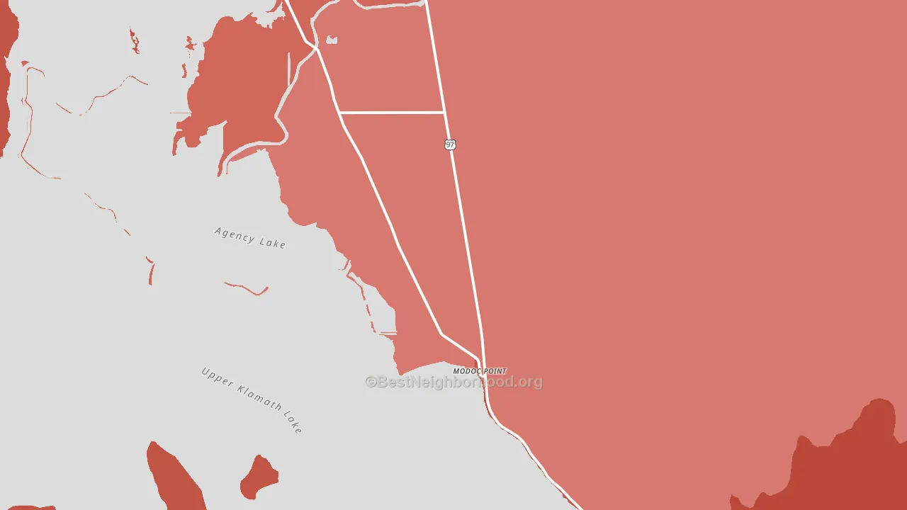 Modoc Point, OR block-group political-lean map