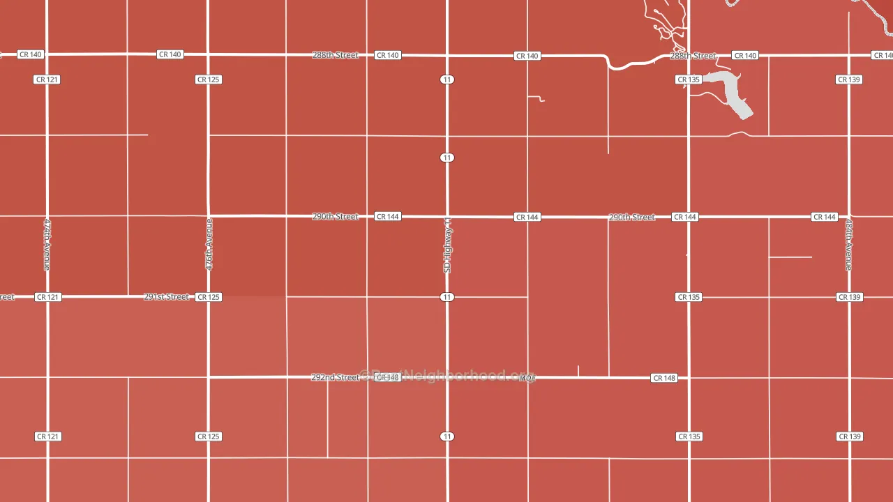 Moe, SD block-group political-lean map