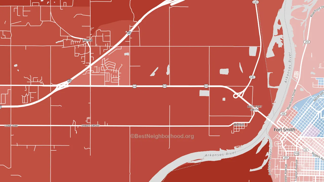 Moffett, OK block-group political-lean map