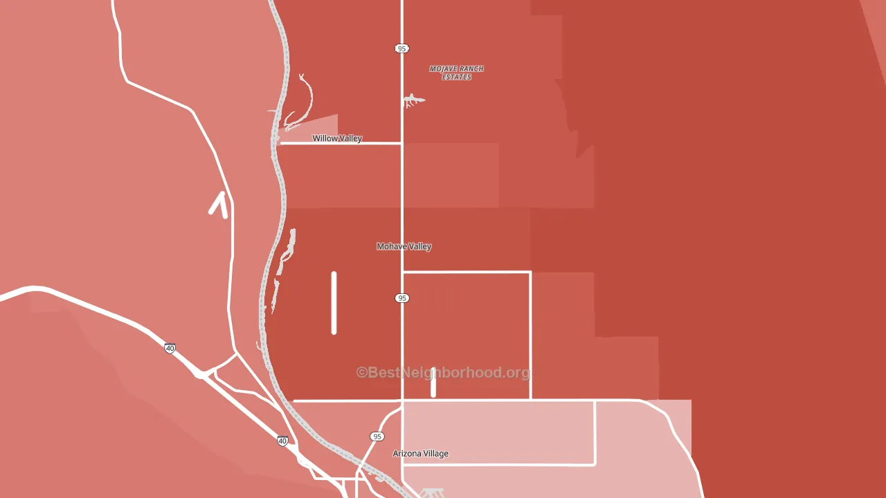 Mohave Valley, AZ block-group political-lean map