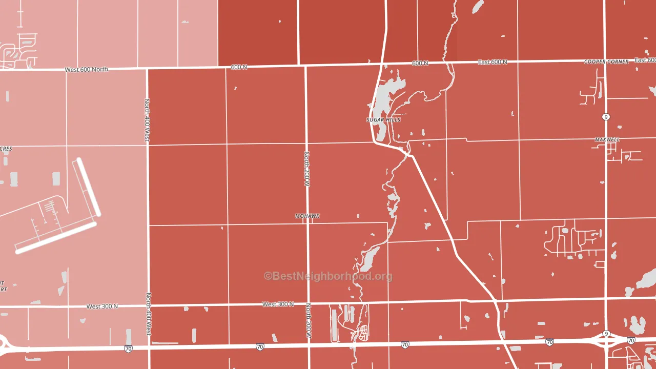 Mohawk, IN block-group political-lean map