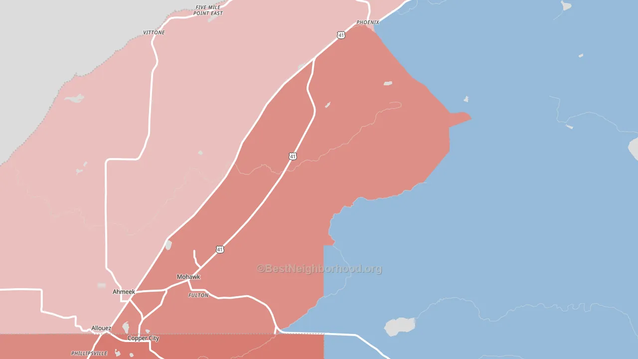 Mohawk, MI block-group political-lean map