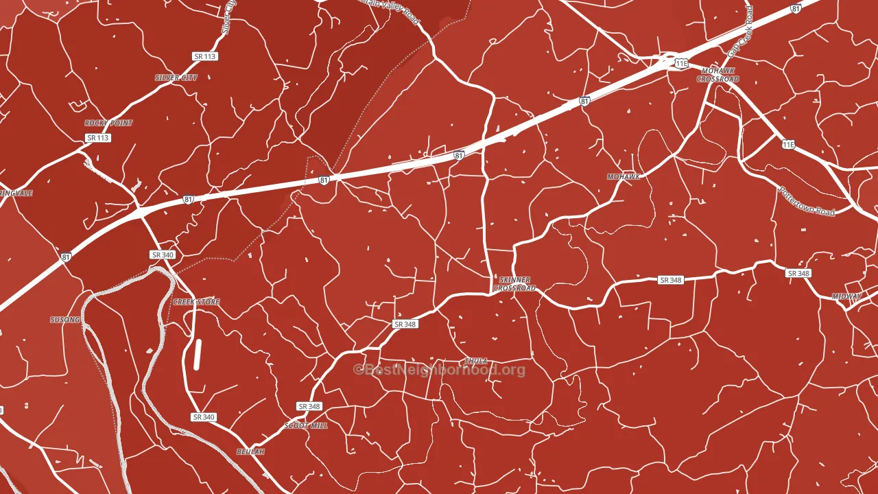 Mohawk, TN block-group political-lean map