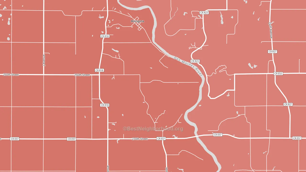 Moingona, IA block-group political-lean map
