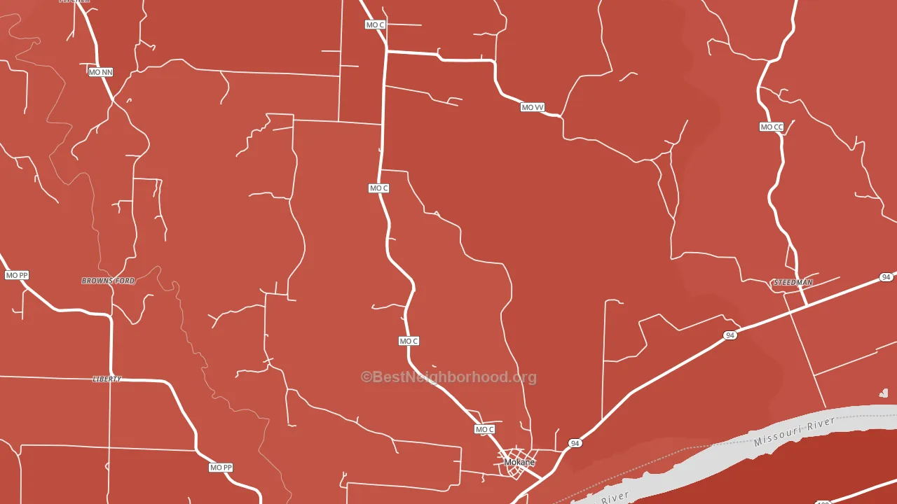 Mokane, MO block-group political-lean map