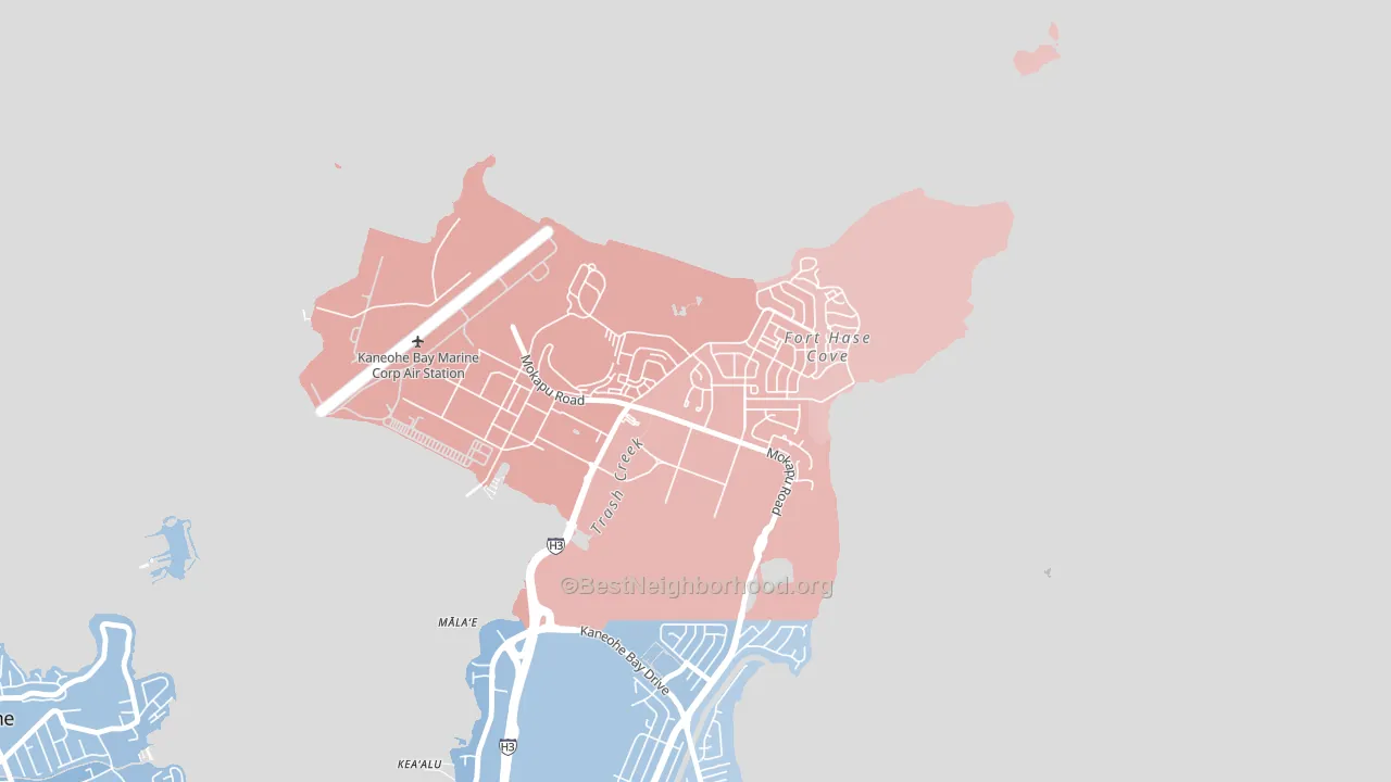 Mokapu, Kaneohe Station, HI block-group political-lean map