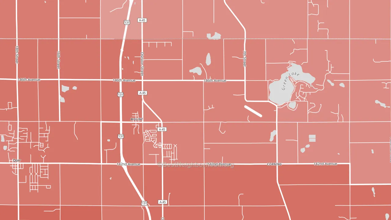 Moline, MI block-group political-lean map