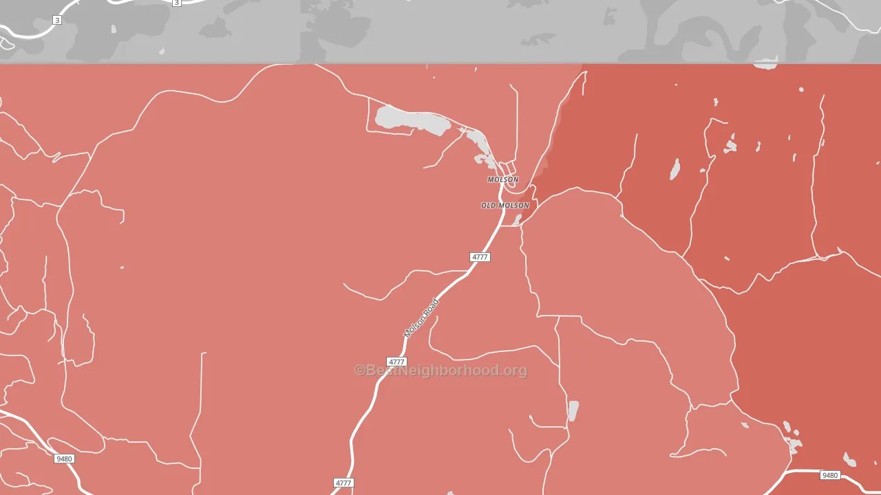 Molson, WA block-group political-lean map