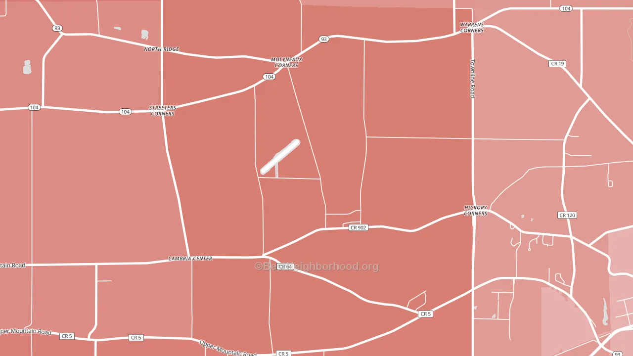 Molyneaux Corners, NY block-group political-lean map