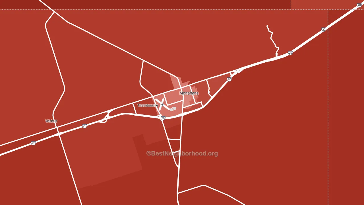Monahans, TX block-group political-lean map