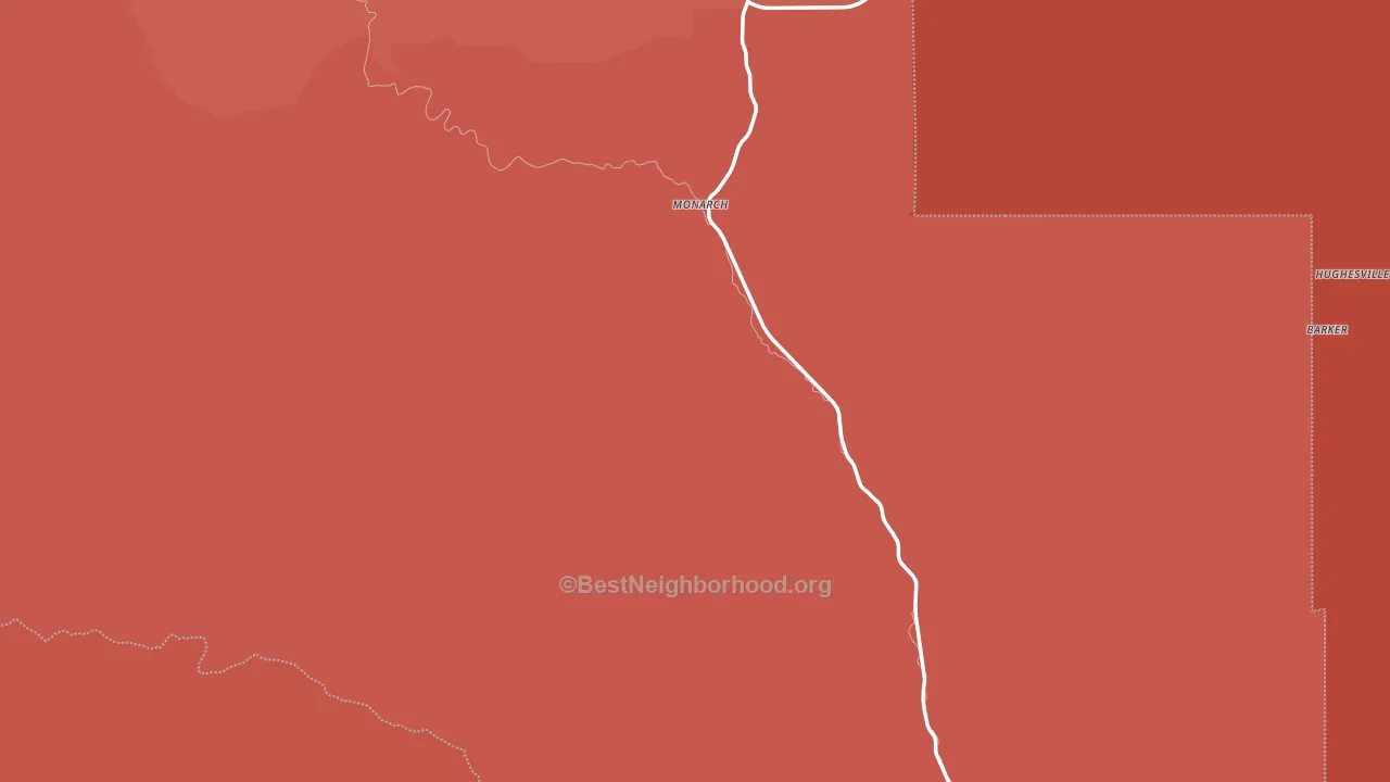 Monarch, MT block-group political-lean map