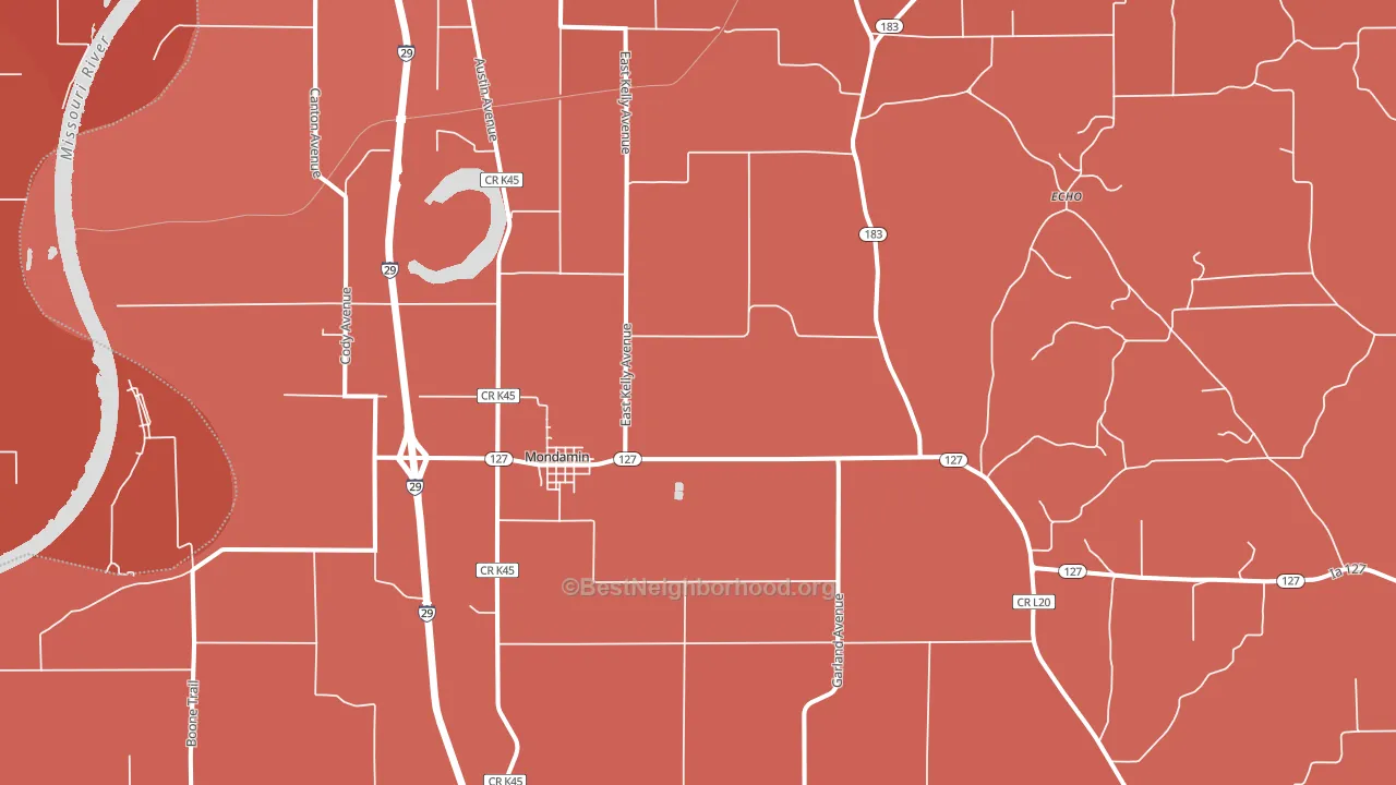 Mondamin, IA block-group political-lean map