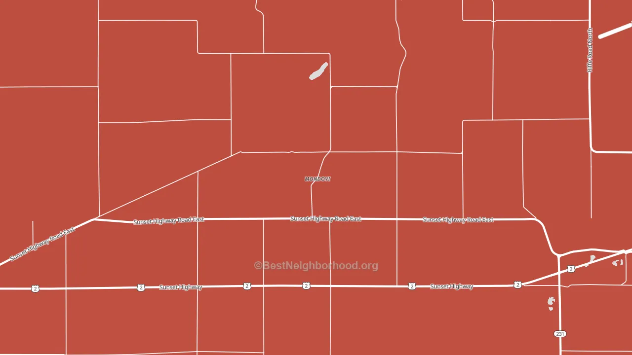 Mondovi, WA block-group political-lean map
