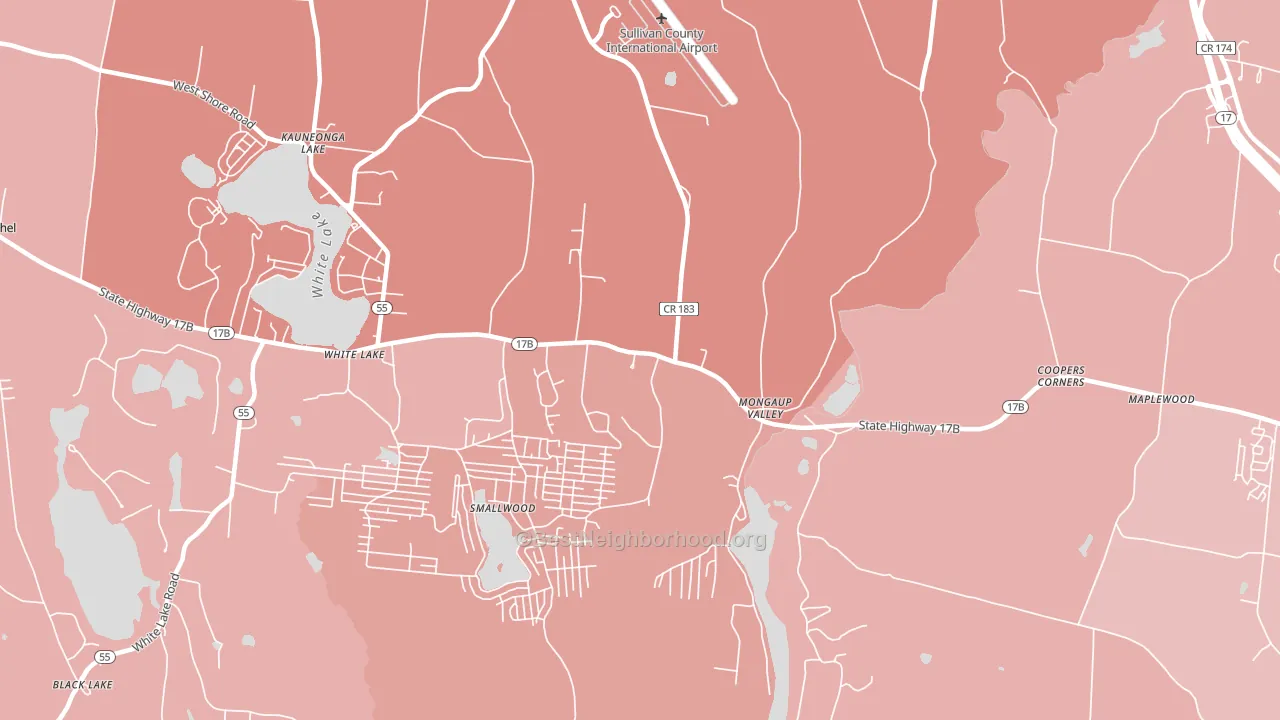 Mongaup Valley, NY block-group political-lean map