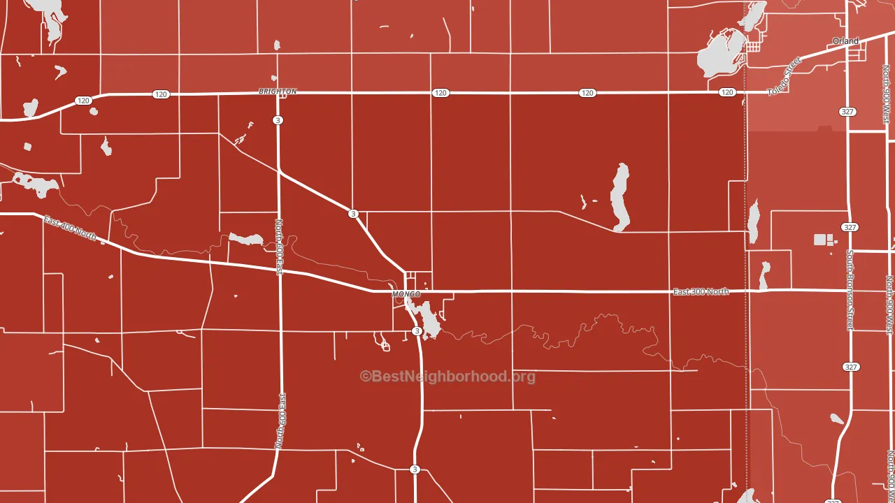 Mongo, IN block-group political-lean map